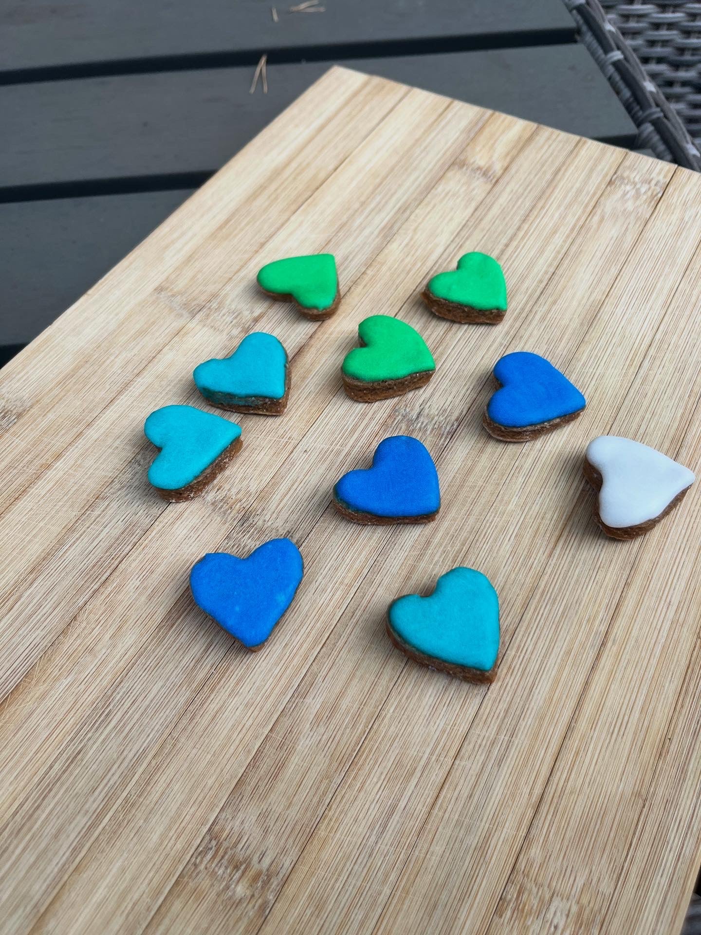 Blue and Green Mini Hearts