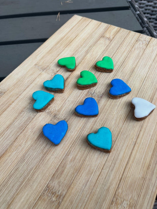 Blue and Green Mini Hearts