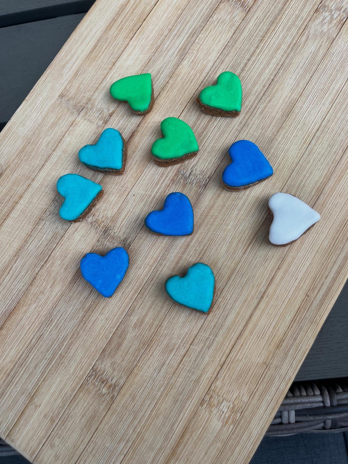 Blue and Green Mini Hearts